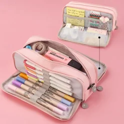 Pencil Cases Wear-Resistant Multifunction With Zipper Canvas for School Office Student, Back to School Gift