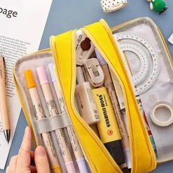 Pencil Cases Wear-Resistant Multifunction With Zipper Canvas for School Office Student, Back to School Gift