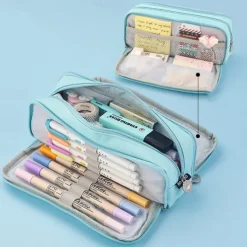 Pencil Cases Wear-Resistant Multifunction With Zipper Canvas for School Office Student, Back to School Gift