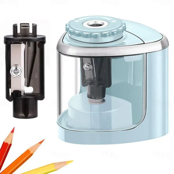 Pencil Sharpener Electric Pencil Sharpeners Blade to Fast Sharpen Suitable for Colored Pencils(6-8mm) School Pencil Sharpener/Classroom/Office/Home, Back to School Gift