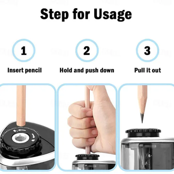 Pencil Sharpener Electric Pencil Sharpeners Blade to Fast Sharpen Suitable for Colored Pencils(6-8mm) School Pencil Sharpener/Classroom/Office/Home, Back to School Gift