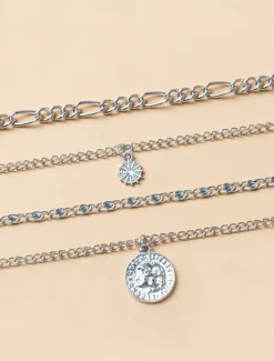 Pendant Necklace Chrome Women's Elegant Classic Necklace For Daily