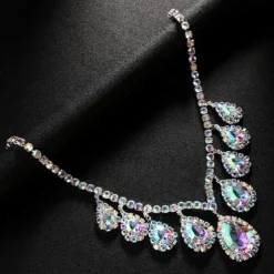 Pendant Necklace Rhinestones Women's Luxury Tassel Tassel Fringe Wedding Drops Necklace For Wedding Party