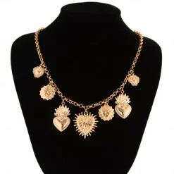 Pendant Necklace Silver Plated Women's Punk Fashion Tassel Geometrical Heart Wedding Drops Necklace For Wedding Party Daily