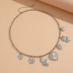 Pendant Necklace Silver Plated Women's Punk Fashion Tassel Geometrical Heart Wedding Drops Necklace For Wedding Party Daily