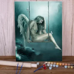 People Wall Art Canvas Girl Wings Prints and Posters Pictures Decorative Fabric Painting For Living Room Pictures No Frame