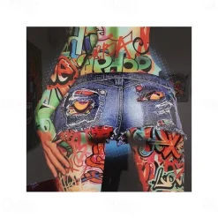 People Wall Art Canvas Sexy Ass Prints Painting Artwork Picture Pop Graffiti Colorful Home Decoration Décor Rolled Canvas No Frame Unframed Unstretched