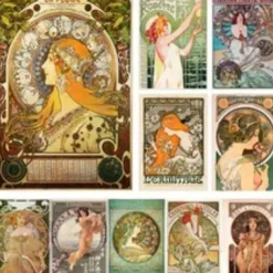 People Wall Art Canvas Vintage Art Nouveau Alphonse Mucha Prints and Posters Abstract Portrait Pictures Decorative Fabric Painting For Living Room Pictures No Frame