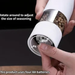 Pepper Grinder, Household Sea Salt Ginder, Electric Spice Grinder, Automatic Sea Salt Crusher, Reusable Glass Seasoning Bottle, Kitchen Gadgets, Kitchen Supplies