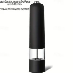 Pepper Grinder, Household Sea Salt Ginder, Electric Spice Grinder, Automatic Sea Salt Crusher, Reusable Glass Seasoning Bottle, Kitchen Gadgets, Kitchen Supplies
