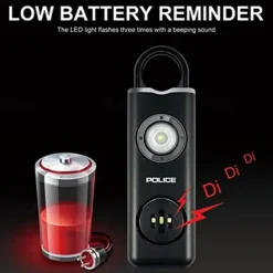 Personal Alarm Keychain for Women 130dB Siren Alarm LED Flashlight with Strobe Light Rechargeable Safety Alarm