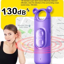 Personal Alarm Safe Sound 130dB USB Rechargeable Self Siren Security Alarms Safety Devices For Women Elderly With Alert Panic Button LED