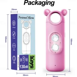 Personal Alarm Safe Sound 130dB USB Rechargeable Self Siren Security Alarms Safety Devices For Women Elderly With Alert Panic Button LED