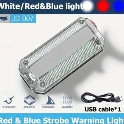 Personal LED Safety Light, Red & Blue Hands-Free Mountable Flashlight for Night Time Safety Emergency Warning, with Long Lasting Rechargeable Battery