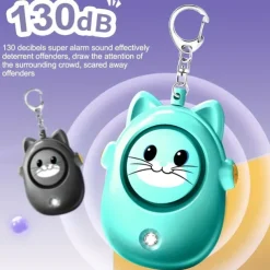 Personal Safety Alarm 130dB Loud Self Defense Keychain Siren with LED Strobe Light Personal Emergency Security Safe Devices Key Chain Alarms for Women Elderly