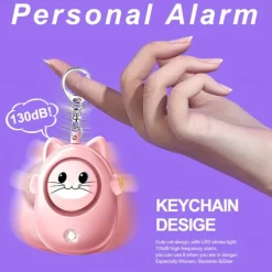 Personal Safety Alarm 130dB Loud Self Defense Keychain Siren with LED Strobe Light Personal Emergency Security Safe Devices Key Chain Alarms for Women Elderly