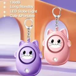 Personal Safety Alarm 130dB Loud Self Defense Keychain Siren with LED Strobe Light Personal Emergency Security Safe Devices Key Chain Alarms for Women Elderly