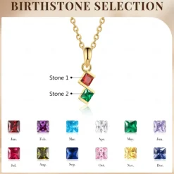 Personalized Birthstone Necklace Custom Best Gift for Mom – Pendant for Women, Perfect for Mother's Day, Valentine's Day, Christmas, or Birthday