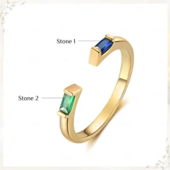 Personalized Birthstone Ring Custom Best Gift for Mom - Engraved Jewelry for Women, Gift for Mother's Day, Women's Day, Valentine's Day, Anniversary, Christmas, Birthday