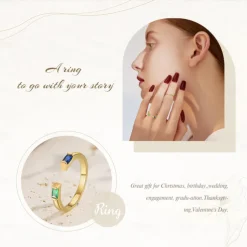 Personalized Birthstone Ring Custom Best Gift for Mom - Engraved Jewelry for Women, Gift for Mother's Day, Women's Day, Valentine's Day, Anniversary, Christmas, Birthday