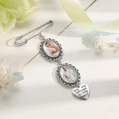 Personalized Graduation Pin Brooch Custom Photo Charm Best Wedding Graduation Memorial Sympathy Gift for Anniversary or Birthday Ideal for Friends, Family