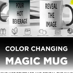 Personalized Magic Mug Custom Wedding Gift for Coupleized Photo Wedding Gift Mug Heat Reveal Sensitive Mug Color Changing Ceramic Mug Xmas Cup Coffee Mug with Image Logo Text Gifts