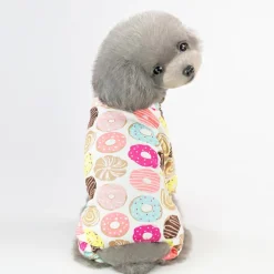 Pet Dog JumpSuit Pajamas Cartoon Design Soft Tracksuit Cat Puppy Pants T-Shirt 5 Sizes 5 Colours