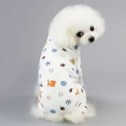Pet Dog JumpSuit Pajamas Cartoon Design Soft Tracksuit Cat Puppy Pants T-Shirt 5 Sizes 5 Colours