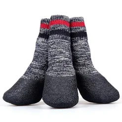 Pet Dog Socks Dog Boots Shoes Puppy Outdoor Indoor Waterproof Nonslip Sports Socks Shoes Boots For Dog Rubber Sole Paw Protection For Small Medium Large Pet Dog (#3, Black)