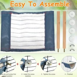 Pet Hanging Hammock Warm Nest Bed Removable Washable Bird Cage Perch For Parrot Hamster large yellow