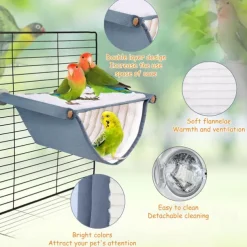 Pet Hanging Hammock Warm Nest Bed Removable Washable Bird Cage Perch For Parrot Hamster large yellow