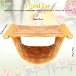 Pet Hanging Hammock Warm Nest Bed Removable Washable Bird Cage Perch For Parrot Hamster large yellow