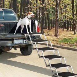 Pet Steps Aluminum Pet Stair Folding Dog Ladder for Trucks, Cars, SUVs & High Bed