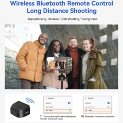 PH-14 Fill Light, Wireless Bluetooth Remote Control Three-Gear Adjustable Selfie Light, Smartphone Camera Shutter Handle Grip Detachable for iPhone Samsung Google OnePlus Phones Video/Photo Shooting