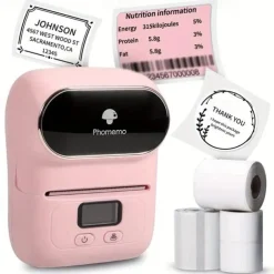 Phomemo M110 Thermal Label Makers - Portable BT Thermal Label Maker Printer For Barcode, Clothing, Jewelry, Retail, Mailing, Compatible With Android, IOS, Windows & Mac, With 1 Roll 40×30mm Label