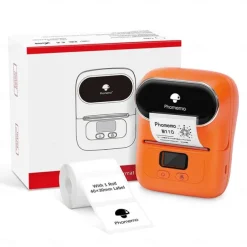 Phomemo M110 Thermal Label Makers - Portable BT Thermal Label Maker Printer For Barcode, Clothing, Jewelry, Retail, Mailing, Compatible With Android, IOS, Windows & Mac, With 1 Roll 40×30mm Label