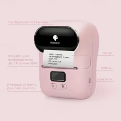 Phomemo M110 Thermal Label Makers - Portable BT Thermal Label Maker Printer For Barcode, Clothing, Jewelry, Retail, Mailing, Compatible With Android, IOS, Windows & Mac, With 1 Roll 40×30mm Label