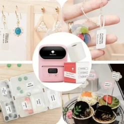 Phomemo M110 Thermal Label Makers - Portable BT Thermal Label Maker Printer For Barcode, Clothing, Jewelry, Retail, Mailing, Compatible With Android, IOS, Windows & Mac, With 1 Roll 40×30mm Label