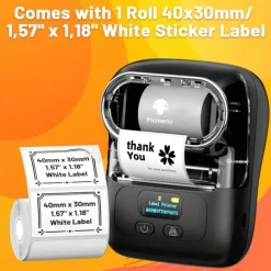 PhomemoM110 Mini Portable Barcode Label Clothing Price Tag Tag Tag Sticker Thermal Label Printer