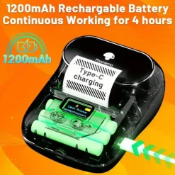 PhomemoM110 Mini Portable Barcode Label Clothing Price Tag Tag Tag Sticker Thermal Label Printer