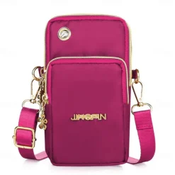 Phone Bag Women's Fashion Zipper Crossbody Bag Versatile Nylon Storage Bag For Coin & Earphone Portable Card Holder Phone Case For iPhone 14 13 Pro Max 12 Samsung S23 S22 Plus S21 Up to 6.7 Inch