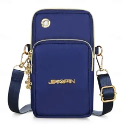Phone Bag Women's Fashion Zipper Crossbody Bag Versatile Nylon Storage Bag For Coin & Earphone Portable Card Holder Phone Case For iPhone 14 13 Pro Max 12 Samsung S23 S22 Plus S21 Up to 6.7 Inch