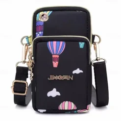 Phone Bag Women's Fashion Zipper Crossbody Bag Versatile Nylon Storage Bag For Coin & Earphone Portable Card Holder Phone Case For iPhone 14 13 Pro Max 12 Samsung S23 S22 Plus S21 Up to 6.7 Inch