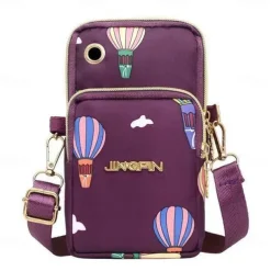 Phone Bag Women's Fashion Zipper Crossbody Bag Versatile Nylon Storage Bag For Coin & Earphone Portable Card Holder Phone Case For iPhone 14 13 Pro Max 12 Samsung S23 S22 Plus S21 Up to 6.7 Inch