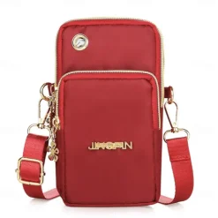 Phone Bag Women's Fashion Zipper Crossbody Bag Versatile Nylon Storage Bag For Coin & Earphone Portable Card Holder Phone Case For iPhone 14 13 Pro Max 12 Samsung S23 S22 Plus S21 Up to 6.7 Inch