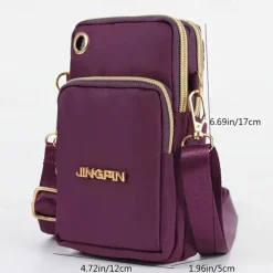 Phone Bag Women's Fashion Zipper Crossbody Bag Versatile Nylon Storage Bag For Coin & Earphone Portable Card Holder Phone Case For iPhone 14 13 Pro Max 12 Samsung S23 S22 Plus S21 Up to 6.7 Inch