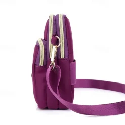 Phone Bag Women's Fashion Zipper Crossbody Bag Versatile Nylon Storage Bag For Coin & Earphone Portable Card Holder Phone Case For iPhone 14 13 Pro Max 12 Samsung S23 S22 Plus S21 Up to 6.7 Inch