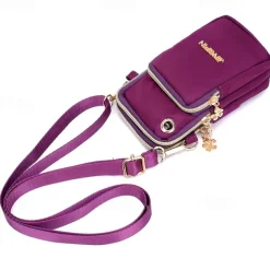 Phone Bag Women's Fashion Zipper Crossbody Bag Versatile Nylon Storage Bag For Coin & Earphone Portable Card Holder Phone Case For iPhone 14 13 Pro Max 12 Samsung S23 S22 Plus S21 Up to 6.7 Inch