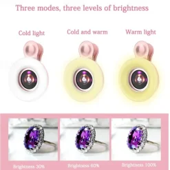 Phone Camera Lens Macro Lens 15X Lens with LED Light Lovely for Samsung Galaxy iPhone