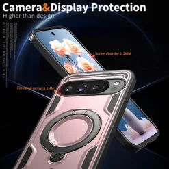 Phone Case For Google Pixel 9 Pro Pixel 9 Pro XL Pixel 9 Back Cover with Stand Holder Magnetic Support Wireless Charging Retro TPU PC